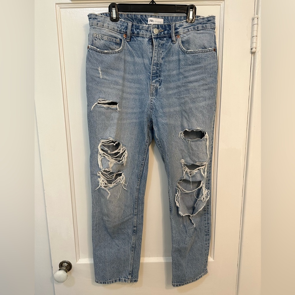 ZARA distressed jeans.